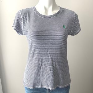 Ralph Lauren Sport navy & white striped t-shirt L
